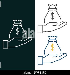 Coin Bag Vector Illustration Icon Design Stock Vector
