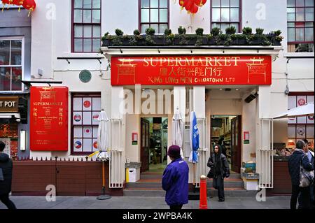 LONDON, ENGLAND - MARCH 06 2024: Xing Long Men is a Chinese Supermarket Chinatown cuisine at London Chinatown restaurants at Gerrard Street once in their lifetime and enjoy delicious Chinese food and drinks at reasonable prices in London, UK. Credit: See Li/Picture Capital/Alamy Live News Stock Photo