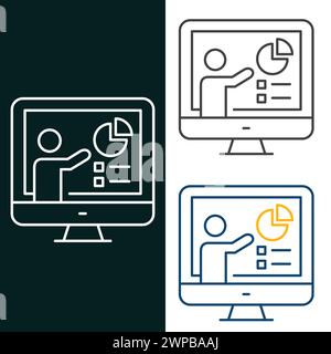 Online Presentation Vector Illustration Icon Design Stock Vector
