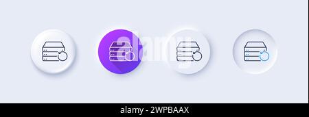 Recovery server line icon. Backup data sign. Restore information. Line icons. Vector Stock Vector