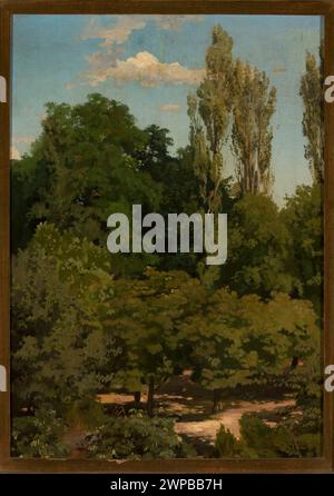 Landscape with poplars;  19th century (1800-00-00-1899-00-00);trees, landscapes, forest landscapes, poplars Stock Photo