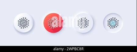 Coronavirus line icon. Covid-19 pandemic virus sign. Line icons. Vector Stock Vector