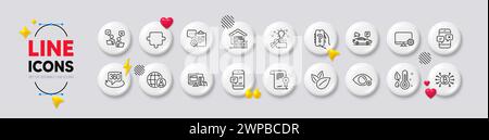 Creative idea, Farsightedness and International recruitment line icons. For web app, printing Vector Stock Vector