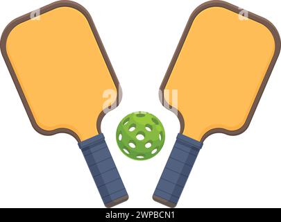 Championship games paddles icon cartoon vector. Player play. League holes Stock Vector