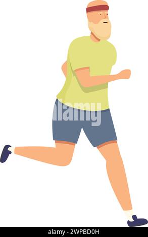 Fast senior run icon cartoon vector. Group mature workout. Outdoor ...