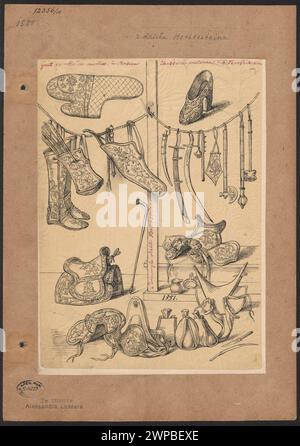 Drawing by Aleksander Lesser, 1830-1884, depicting Moscow soldiers and ...