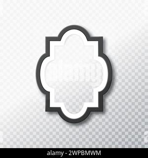 Realistic photo frame isolated on transparent background, empty picture frame, vector frame photo Stock Vector