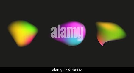 Set of abstract fluid shapes blurred gradient. Various shapes and colorful dynamic color. For presentation media business banner. Vector illustration. Stock Vector