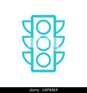 Traffic light, signal, control light. From blue icon set Stock Vector