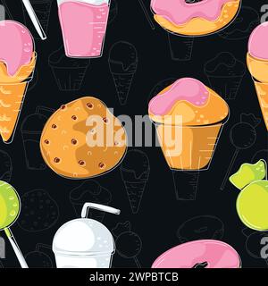 Fast food icon pattern Restaurant wallpaper Vector Stock Vector