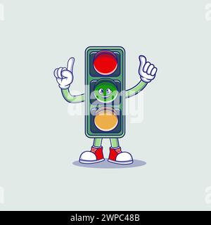Traffic Light Cartoon Vector Icon Graphic Design illustration. Stock Vector