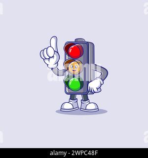 Traffic Light Cartoon Vector Icon Graphic Design illustration. Stock Vector