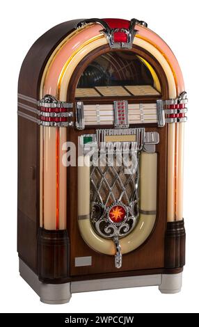 Juke box vintage music machine with clipping path Stock Photo - Alamy
