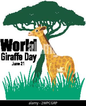 Vector graphic of a giraffe on World Giraffe Day Stock Vector Image ...