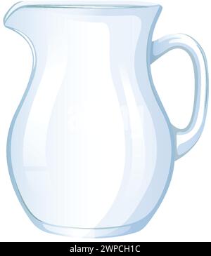 Clear glass pitcher, simple and elegant design Stock Vector