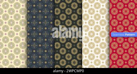 Chinese Japanese style geometric pattern. colors background. contemporary art. symmetric. minimal style. For wallpaper, wrapper, textiles, fabric, clo Stock Vector