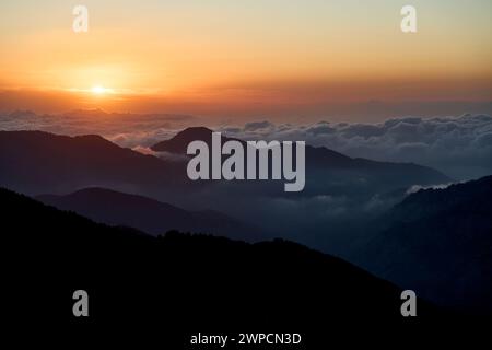 Sunrise Mountain Corsica Stock Photo