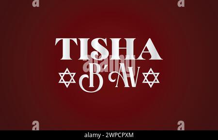 Tisha Vector Tisha B'Av Stylish Text And Colorful background illustration design ...