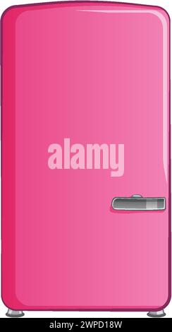 Vector illustration of a vintage pink fridge Stock Vector
