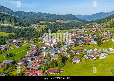 Idyllic autumn atmosphere near Riezlern in the Kleinwalsertal enclave in Vorarlberg Stock Photo