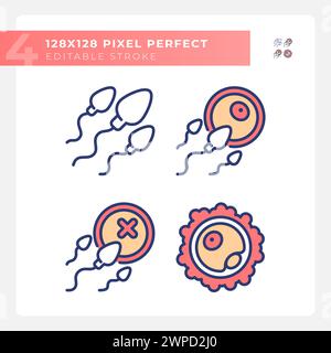 Fertility RGB color icons set Stock Vector