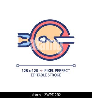 Intracytoplasmic sperm injection RGB color icon Stock Vector