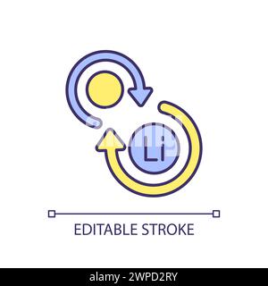 Lithium extraction RGB color icon Stock Vector