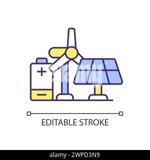 Eco power generation facilities RGB color icon Stock Vector
