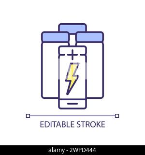 Battery pack RGB color icon Stock Vector