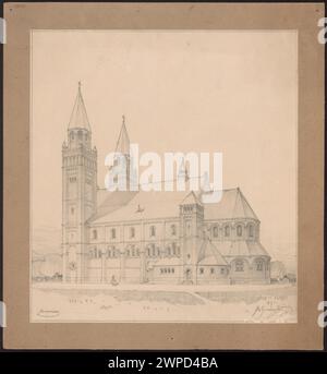 In 1907, Jarosław Wojciechowski created a general architectural view of Lututów, documenting churches, urban layout, and modernist design features. Stock Photo