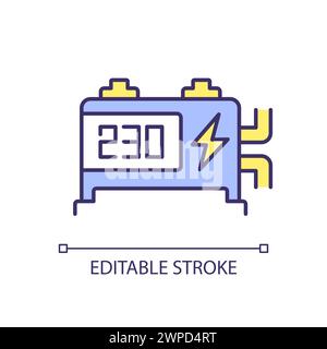 Voltage stabilizer RGB color icon Stock Vector