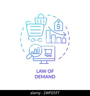 Law of demand blue gradient concept icon Stock Vector