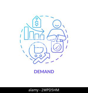Demand blue gradient concept icon Stock Vector