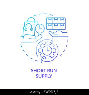 Short run supply blue gradient concept icon Stock Vector