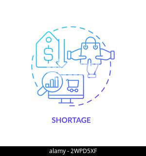 Shortage blue gradient concept icon Stock Vector