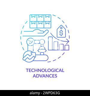 Technological advances blue gradient concept icon Stock Vector