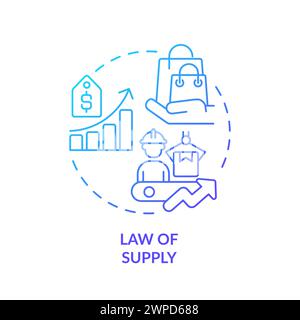 Law of supply blue gradient concept icon Stock Vector