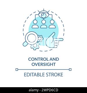 Control and oversight soft blue concept icon Stock Vector