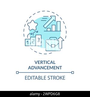 Vertical advancement soft blue concept icon Stock Vector