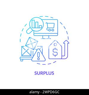 Surplus blue gradient concept icon Stock Vector