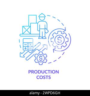 Production costs blue gradient concept icon Stock Vector