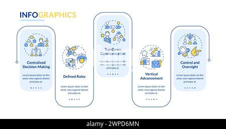 Hierarchical structure rectangle infographic template Stock Vector