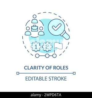 Transparency and clarity of roles soft blue concept icon Stock Vector