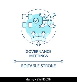 Governance meetings soft blue concept icon Stock Vector