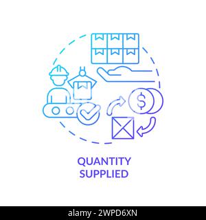 Quantity supplies blue gradient concept icon Stock Vector