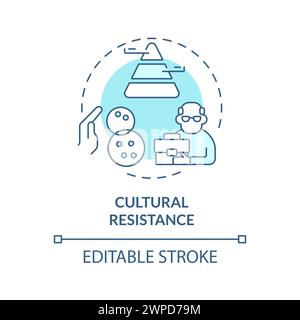 Cultural resistance soft blue concept icon Stock Vector