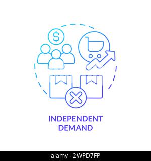 Independent demand blue gradient concept icon Stock Vector