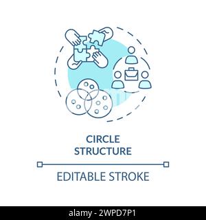 Circle structure soft blue concept icon Stock Vector