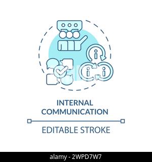 Internal communication soft blue concept icon Stock Vector