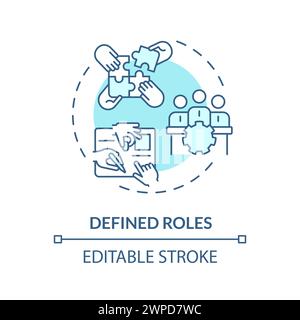 Defined roles soft blue concept icon Stock Vector